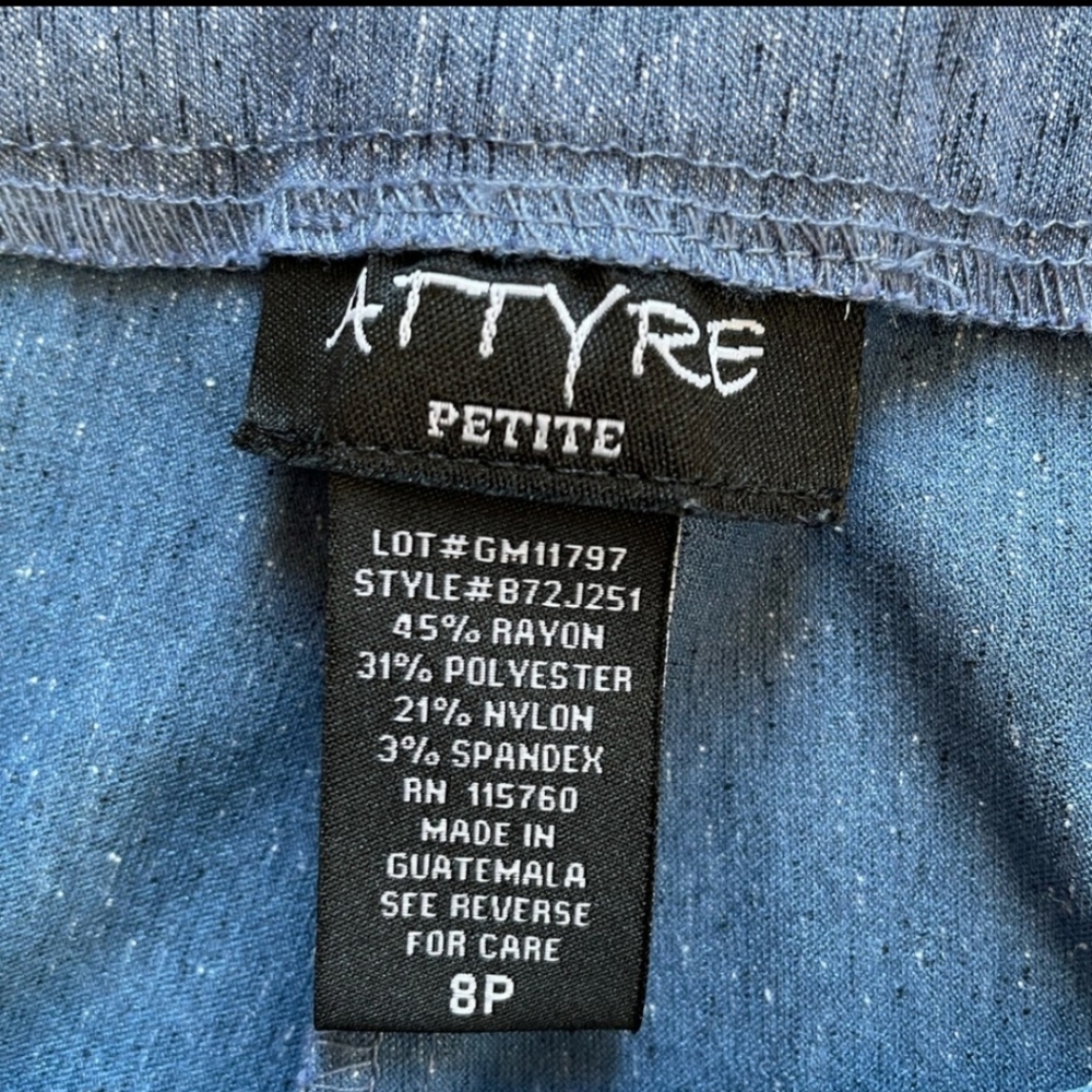 Attyre heather blue pull on pants - Picture 3 of 7